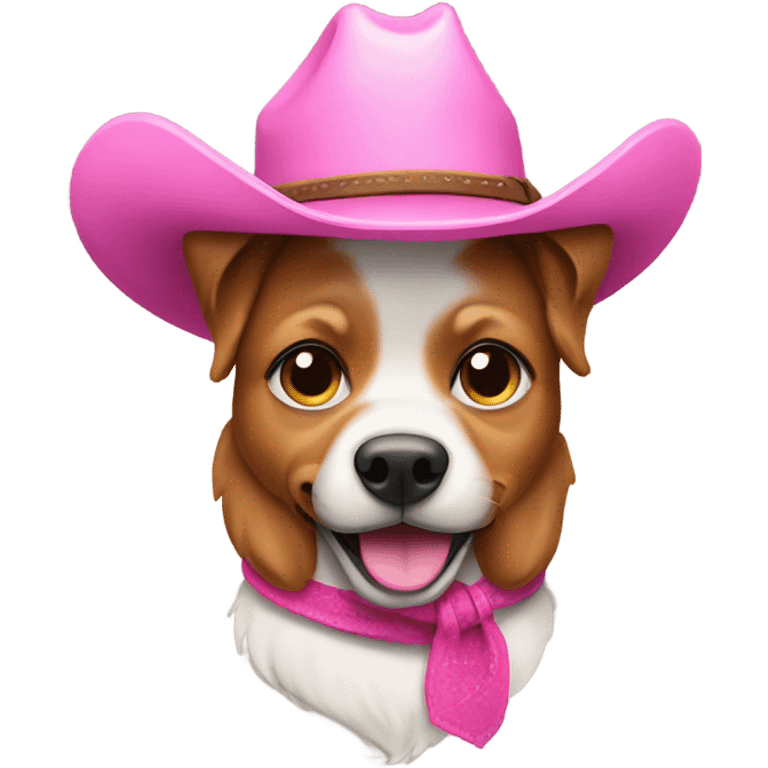 Dog with pink cowboy hat  emoji