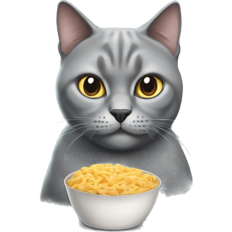 Hungry grey British cat emoji