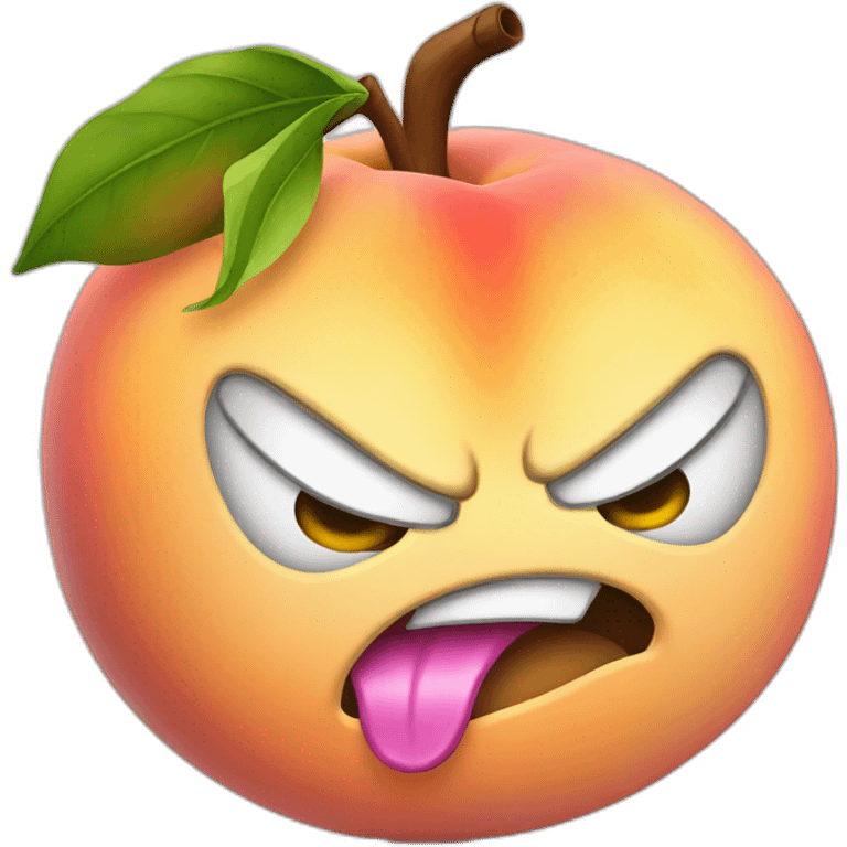 Angry peach with gun emoji