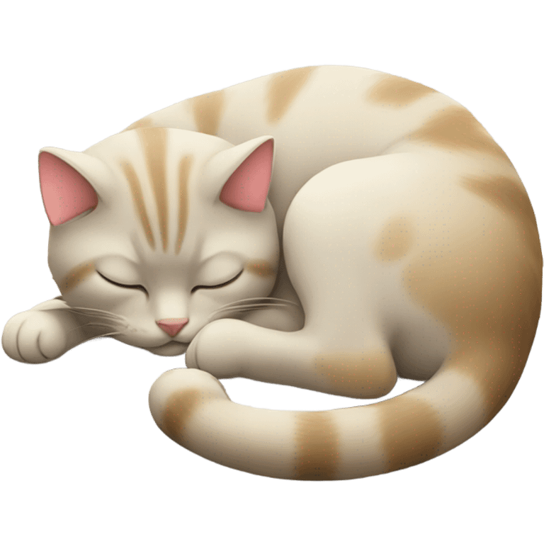 A sleeping cat with its tail bent to the left over his head emoji