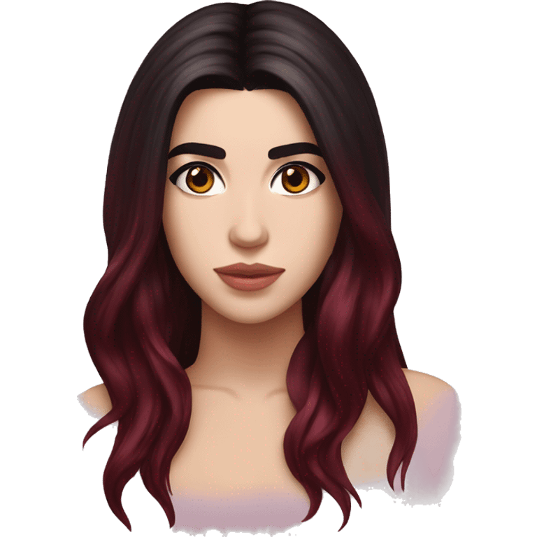 dua lipa with dark red long hair emoji