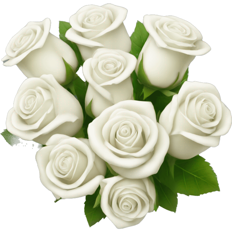 cute white bouquet of white roses emoji