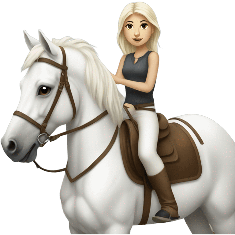 Girl riding white horse emoji