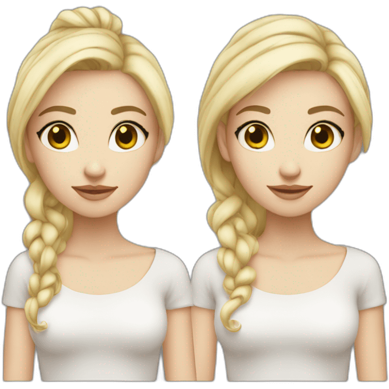 female white skin 28 year old with blonde black hair that is long emoji