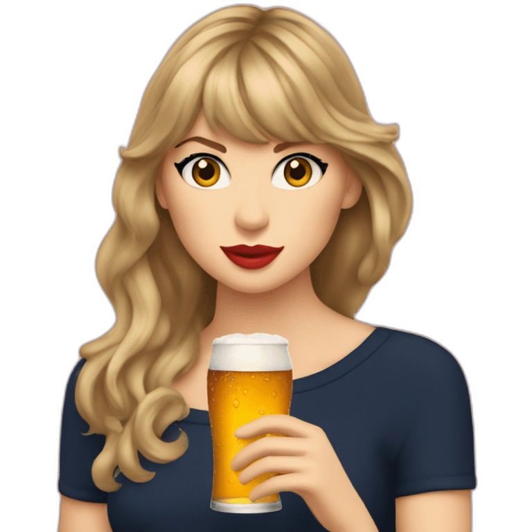 Taylor swift drinking beer emoji