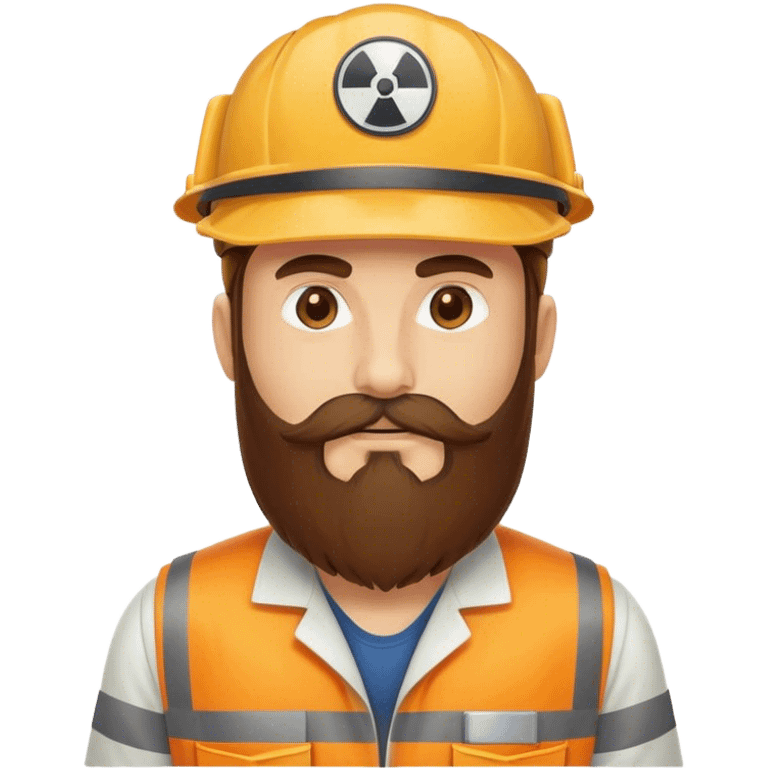 Very long beard brown cap nuclear worker  emoji