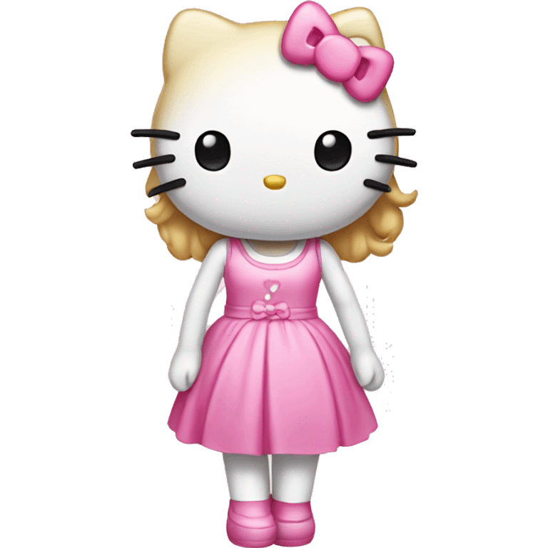 Hello Kitty with a cute pink dress  emoji