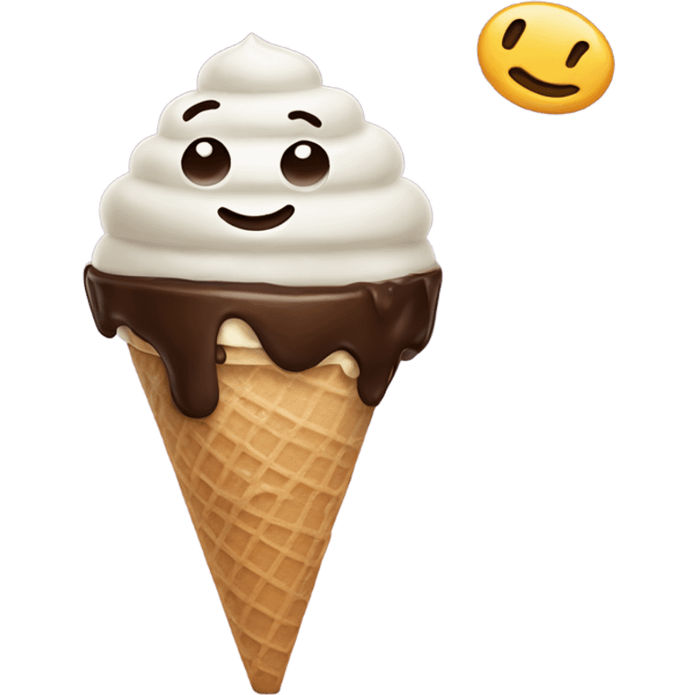 Coffee poured on one scoop of ice cream emoji