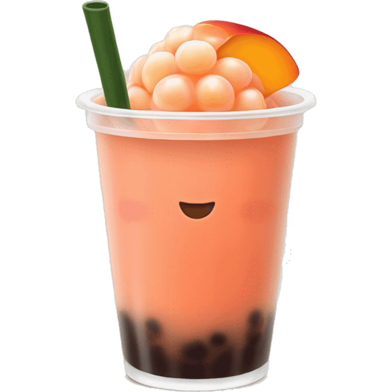 peach lychee boba  emoji