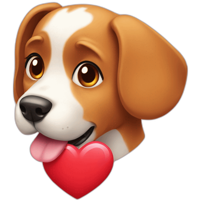 dog with heart emoji