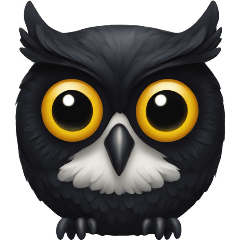 black owl inside the letter H emoji