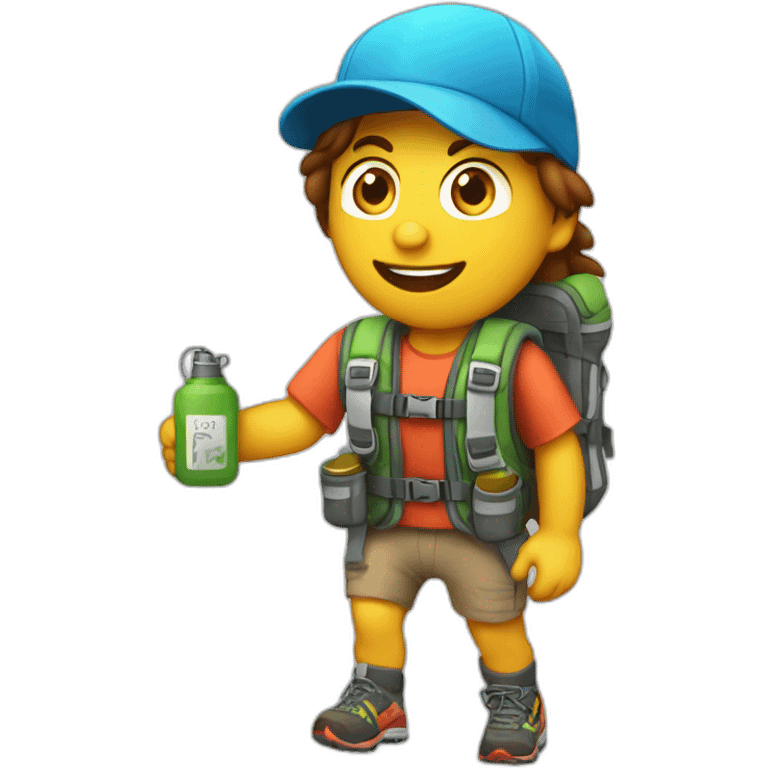 trail runner with cap and a Running Vest with flasks included emoji