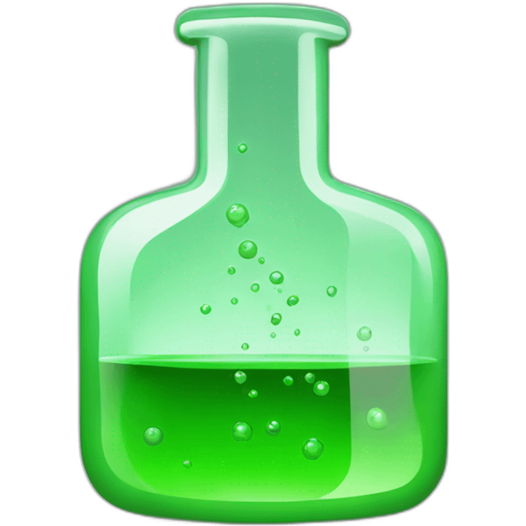 green laboratory flask, cubizm emoji