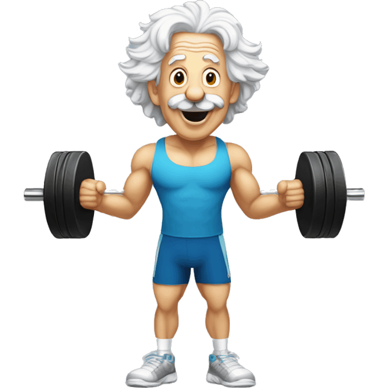 albert einstein happy in the gym emoji