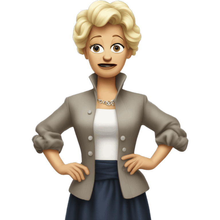 Ursula von der Leyenl photorealistic shrugs emoji