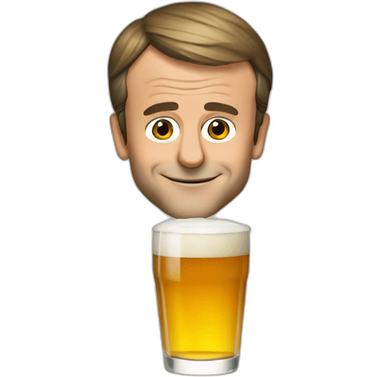 emmanuel macron drink beer emoji