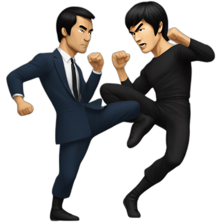 Bruce Lee fighting macron  emoji