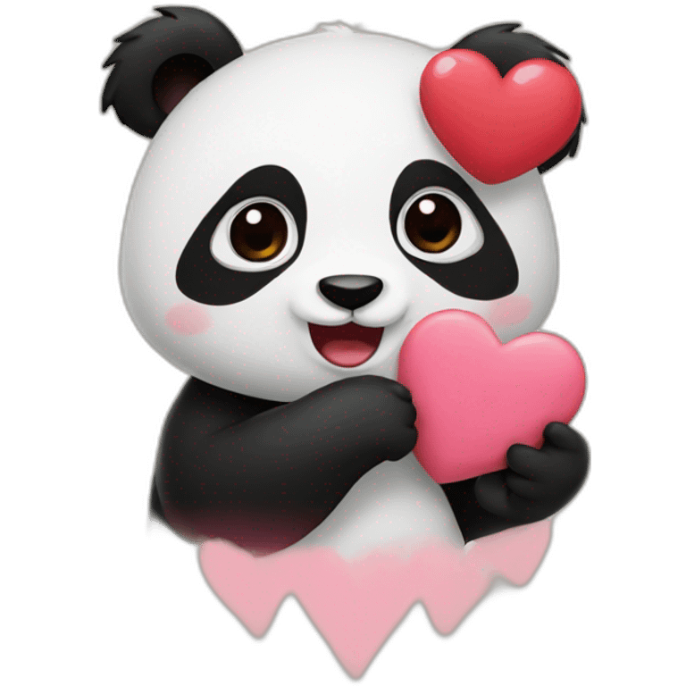 Heart panda emoji