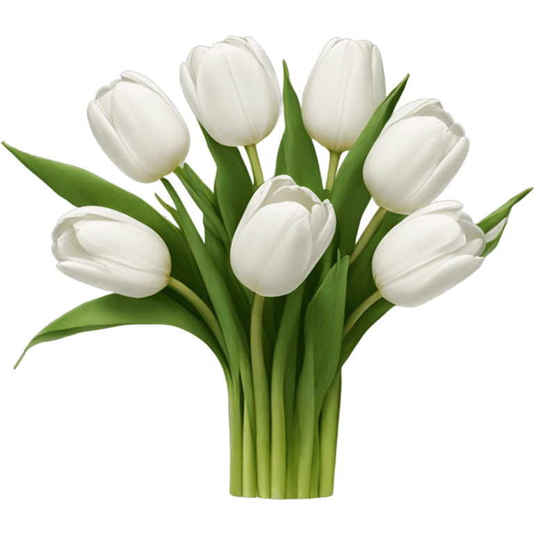 white tulip bouquet  emoji