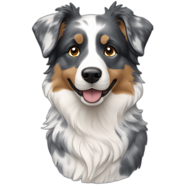 Blue Merle Mini Australian Shepherd bust emoji