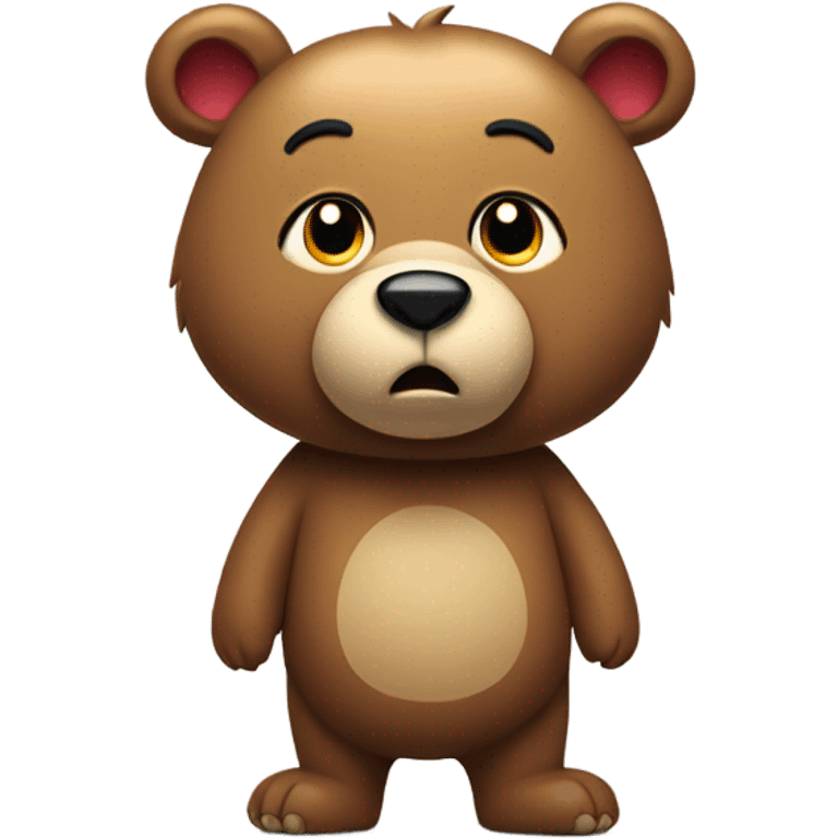 Sad bear wearing shoes emoji