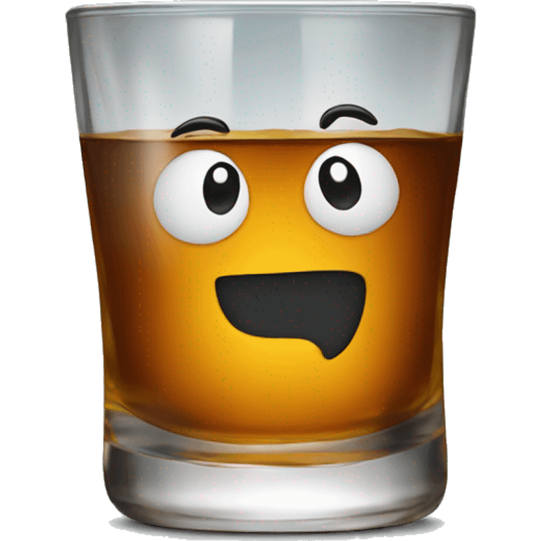 Crazy whisky glass emoji