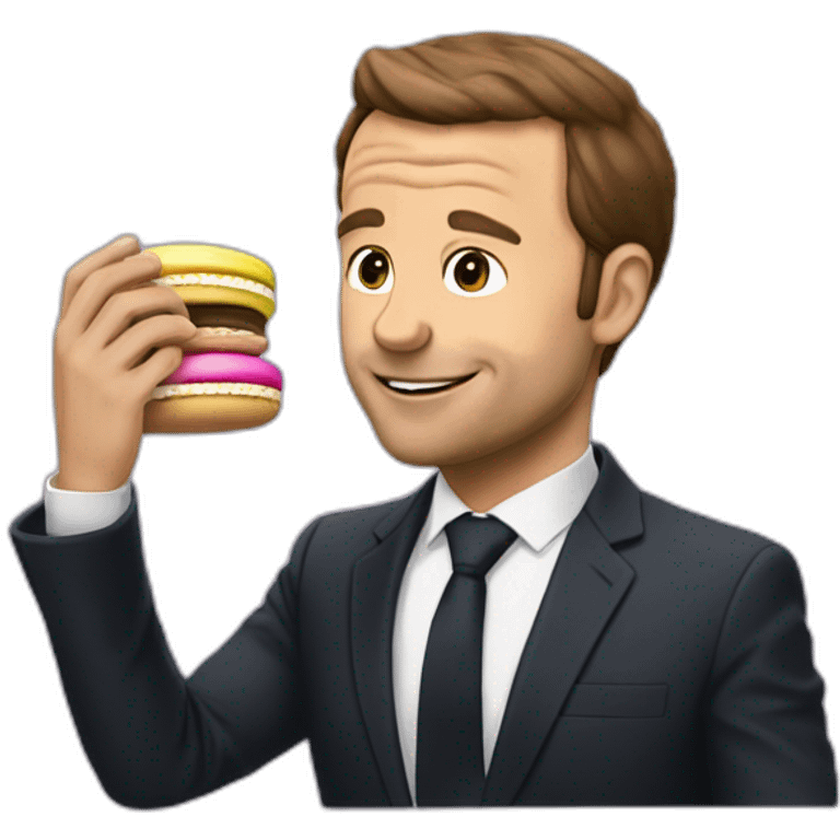 macron qui mange des macaron  emoji