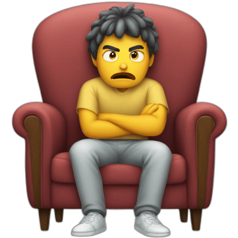 Person Waiting angry in a armchair emoji