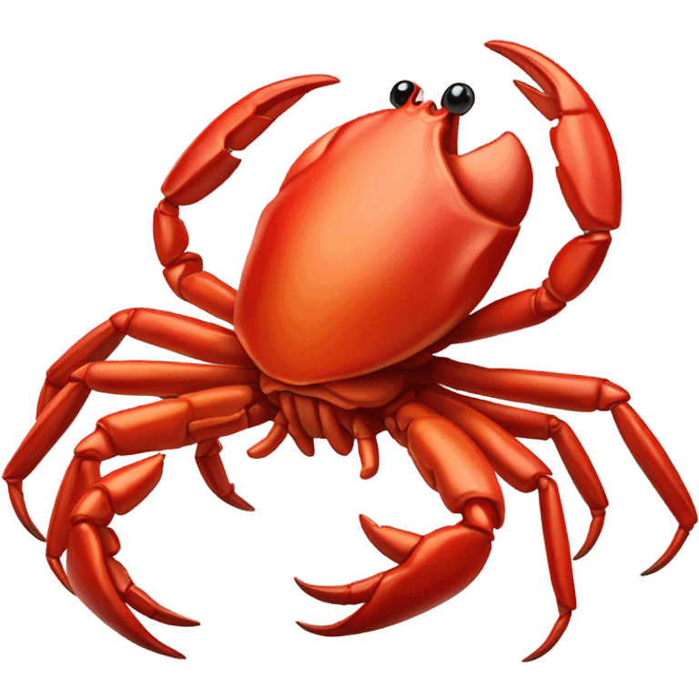 One red crab with pinchers in the air  emoji