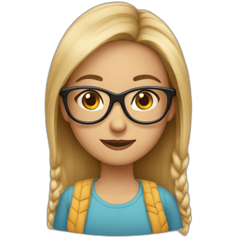 Fille à lunettes emoji