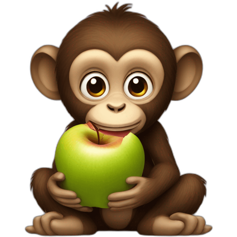 monkey eating an apple emoji