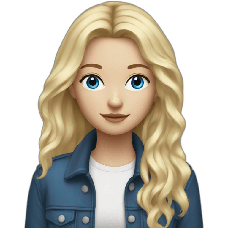 girl, 22 years old, blue eyes, blond hair, drummer emoji