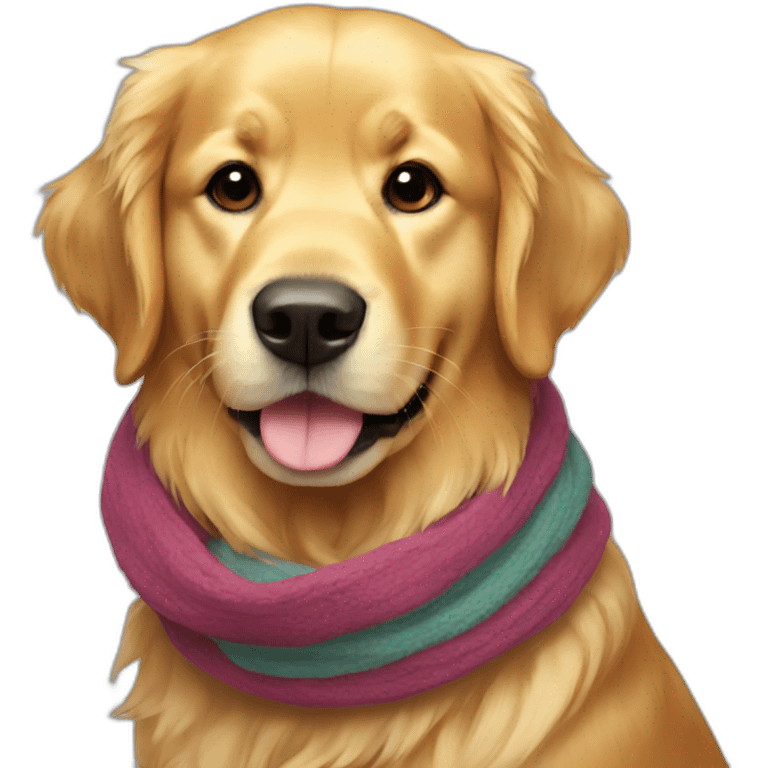 Golden retriever with a scarf  emoji