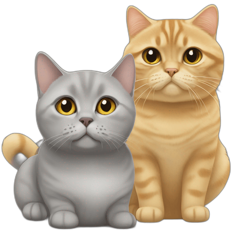 À golden british shorthair beside a grey British shorthair emoji