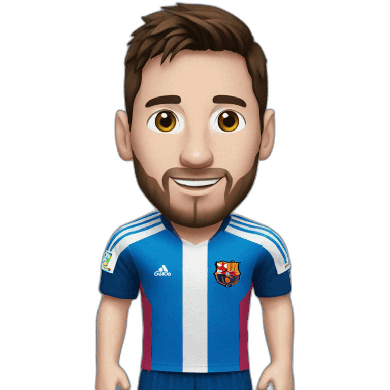 Messi wearing reyal madredbT-shirt emoji