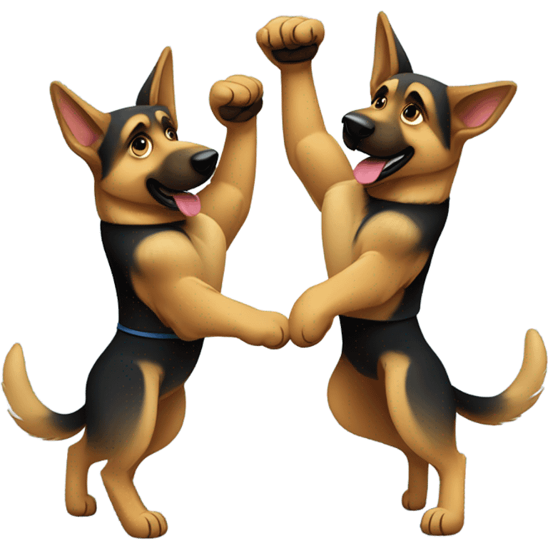 Two German shepard dogs boxing  emoji