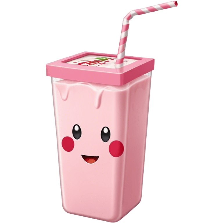 strawberry milk box with straw  emoji