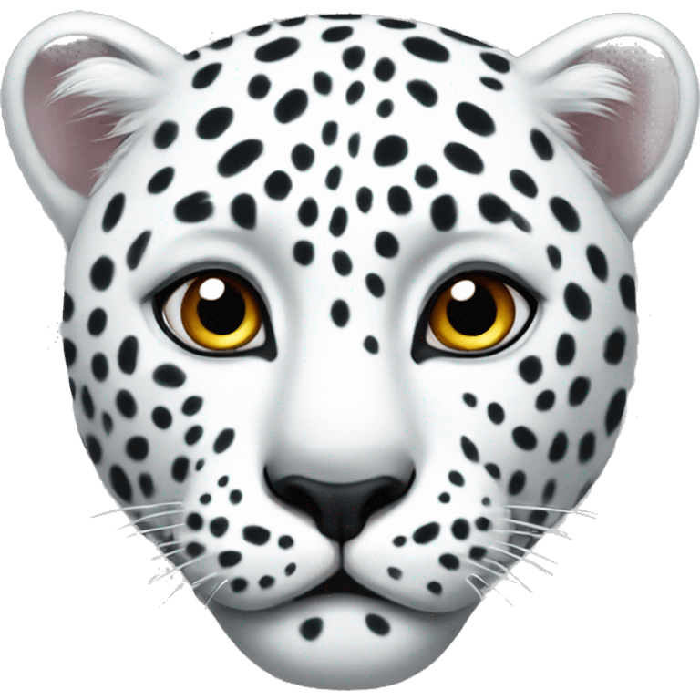 white leopard with beautiful eyes  emoji