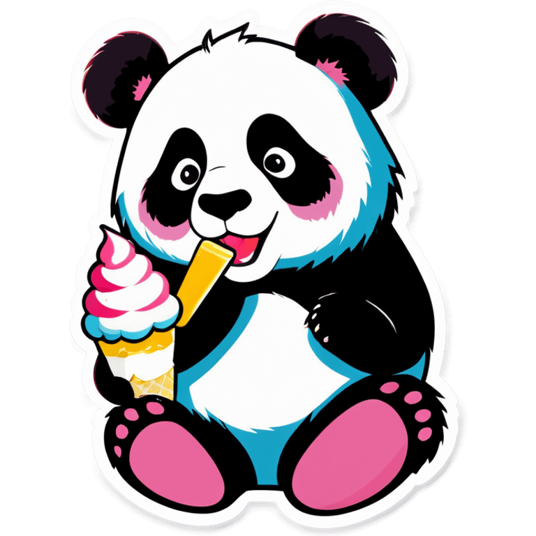 Panda eating ice cream emoji