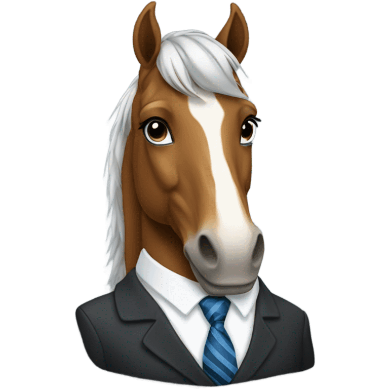 Horse wearing a tie emoji