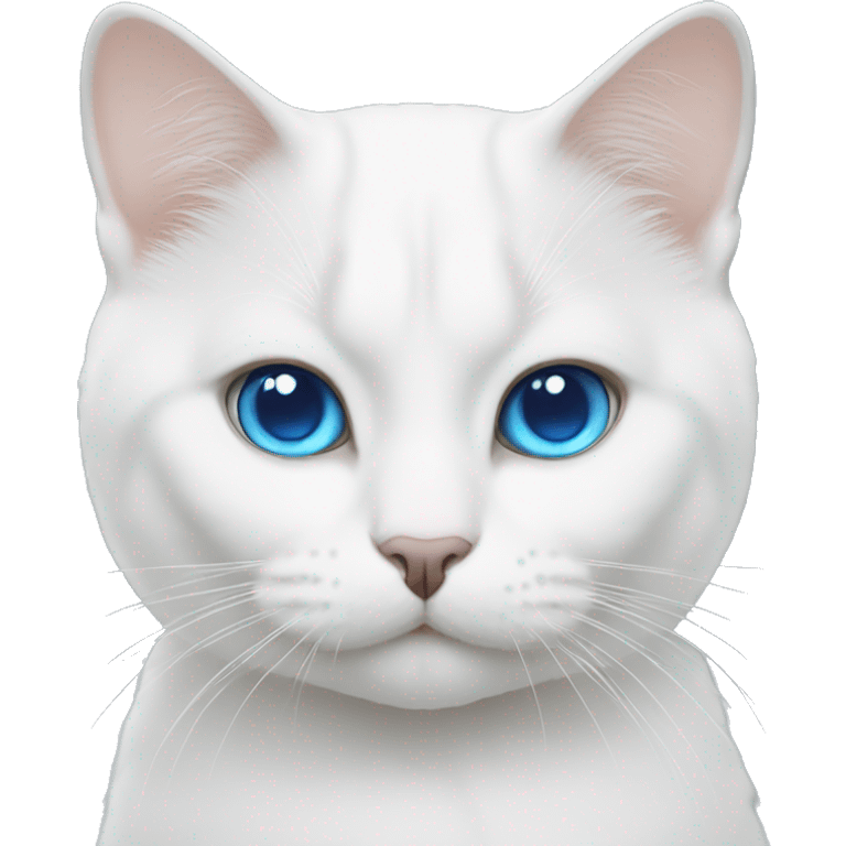 White British cat with blue eyes emoji