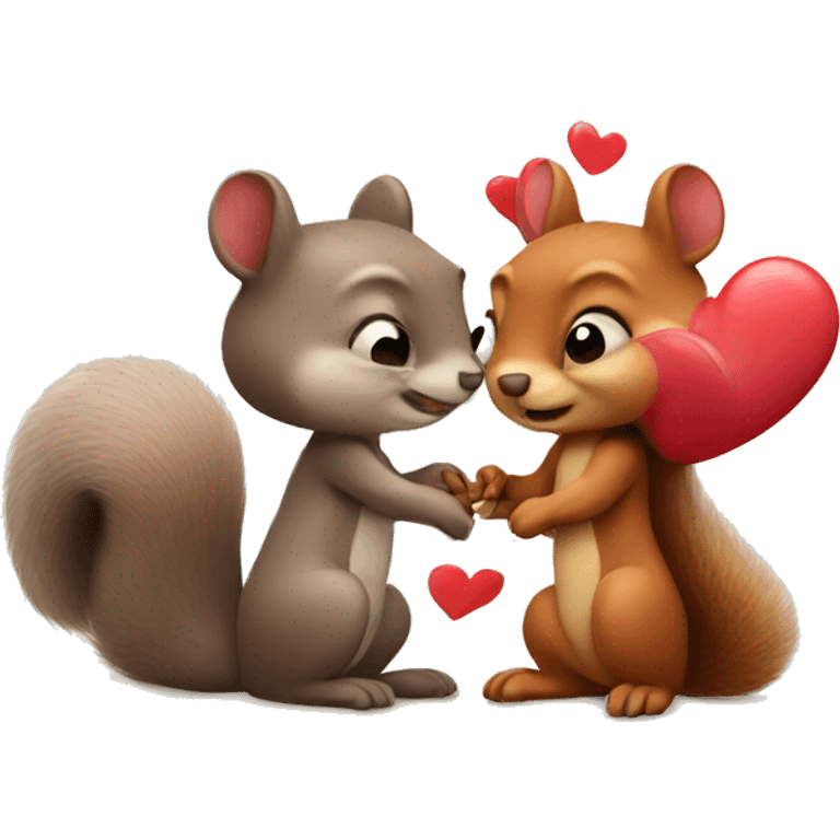 Squirrels in love emoji