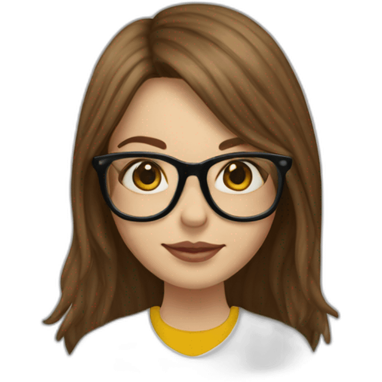 dr.martens on a girl with brown long hair and glasses emoji