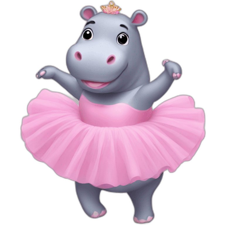 ballerina hippo emoji