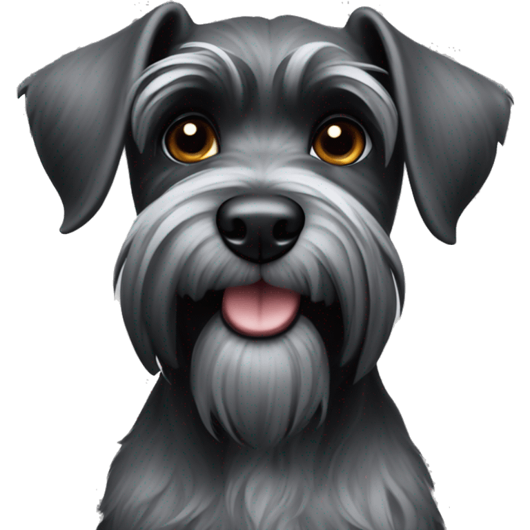 Schnauzer dog, black emoji