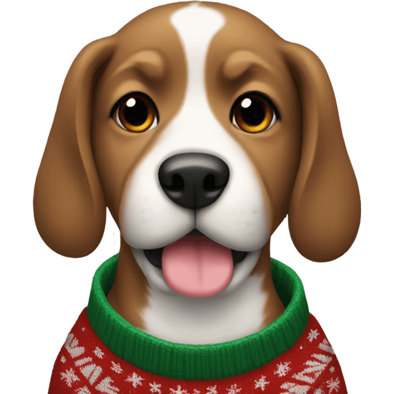 Dog wearing a Christmas sweater  emoji