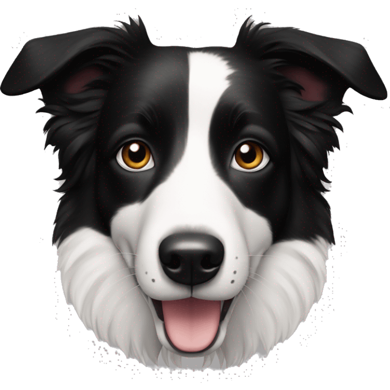 Border collie black and white with a black spot on the nose  emoji