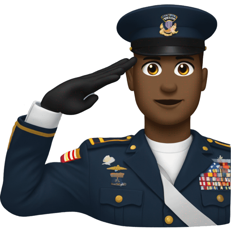 United States marine dress blues salute emoji