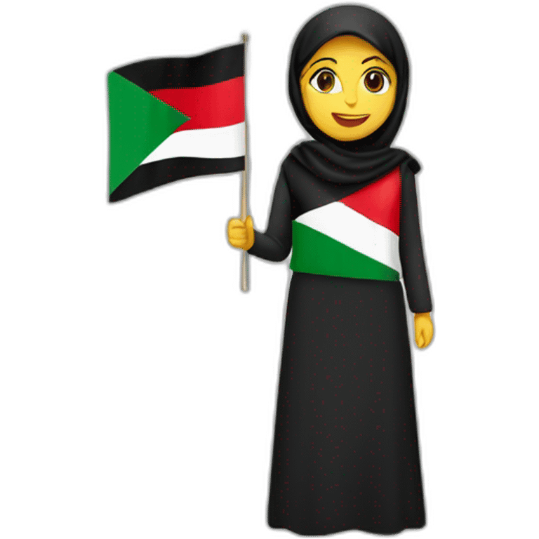 Arab women holding Palestine flag emoji