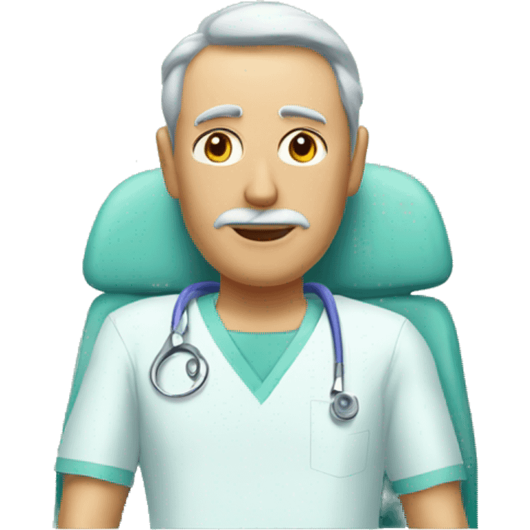 the patient man is on the surgical table emoji